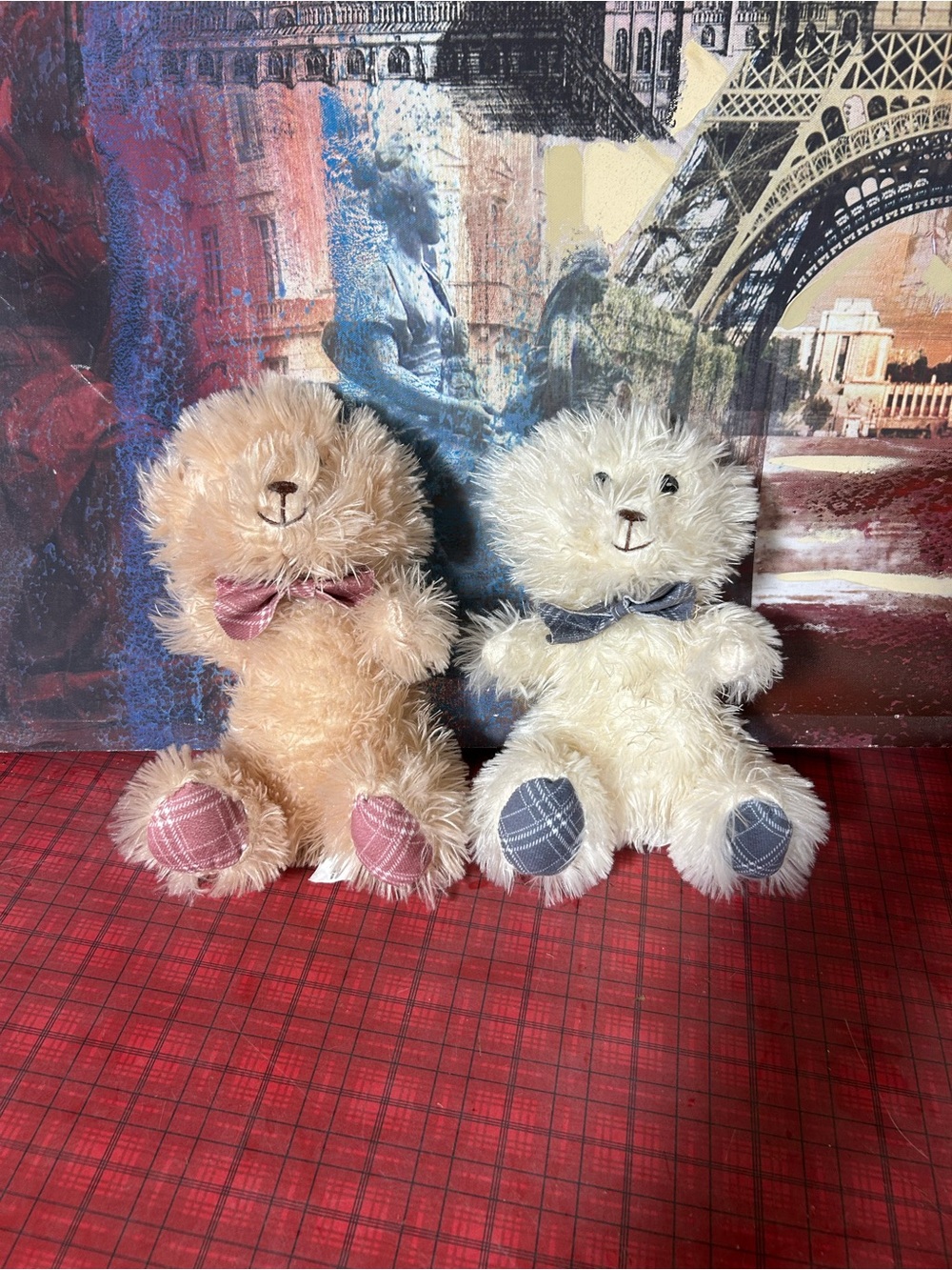 Greenbrier International Fuzzy Teddy Bear set Plush Shaggy
